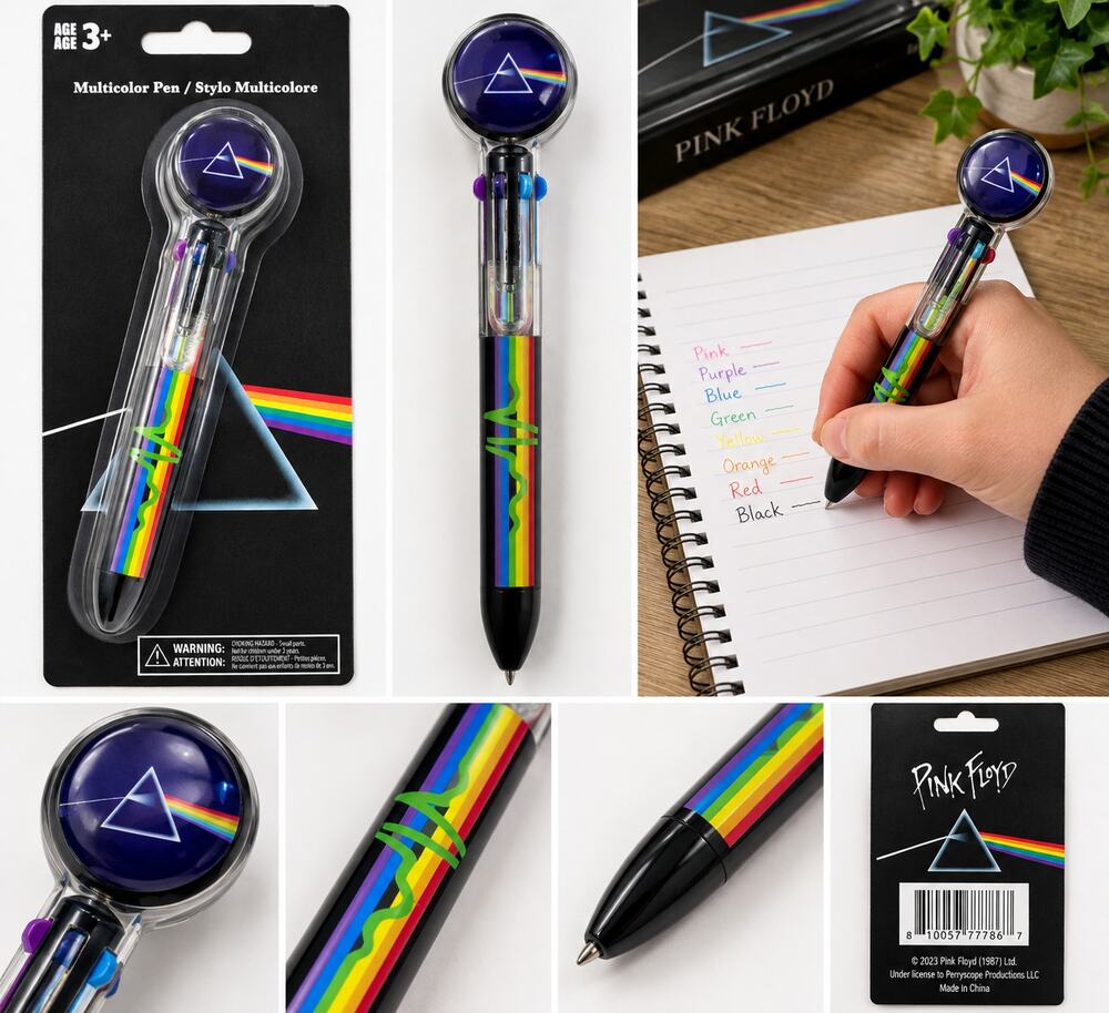 Pink Floyd The Dark Side of the Moon Multicolor Pen – Prism Rainbow Design